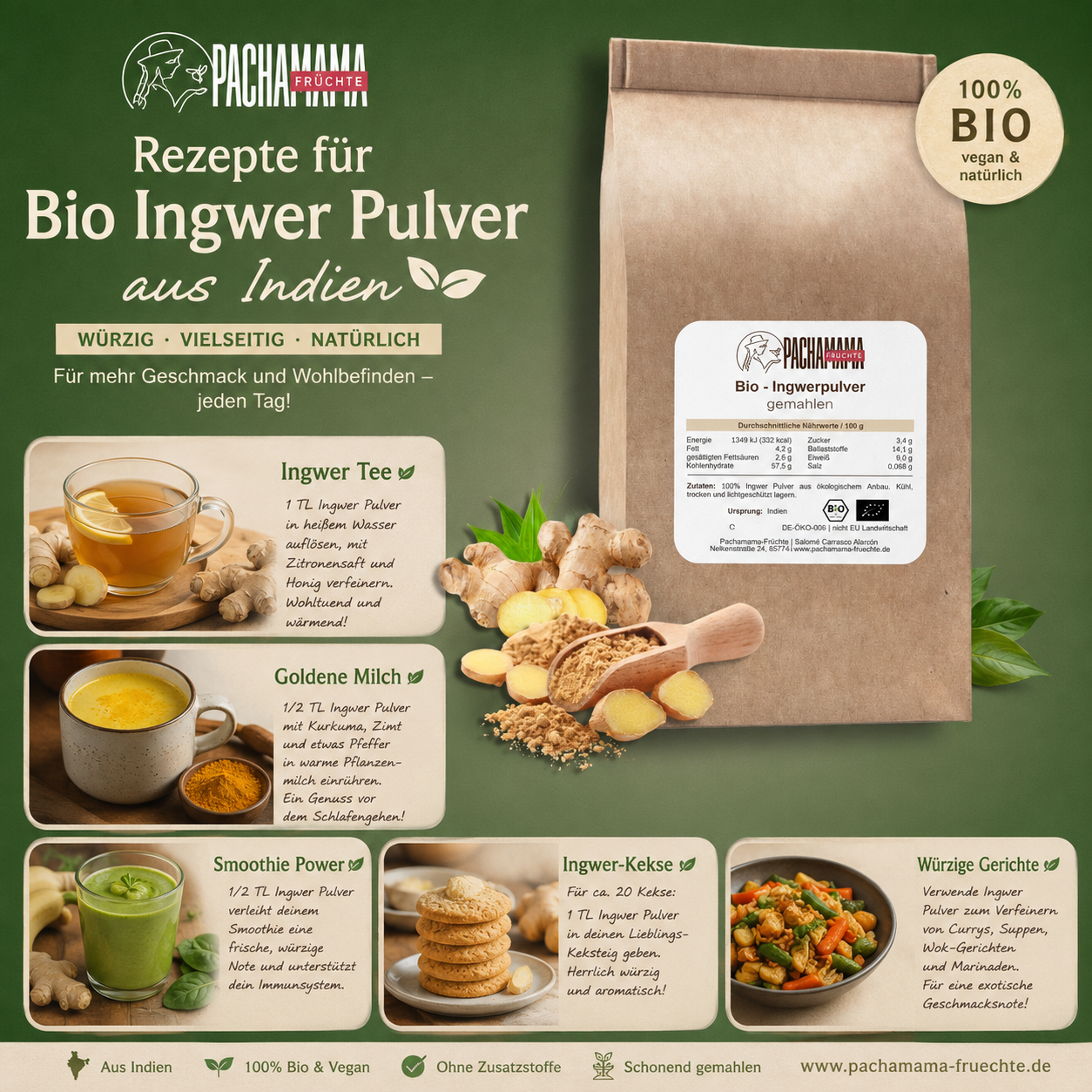 Organic ginger powder