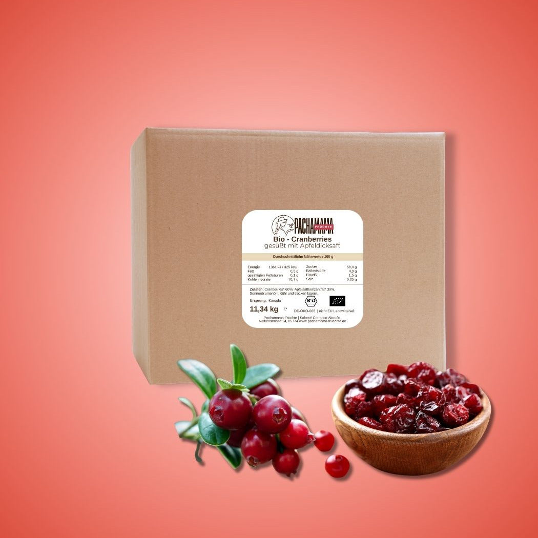Bio Cranberries gesüßt mit Apfeldicksaft