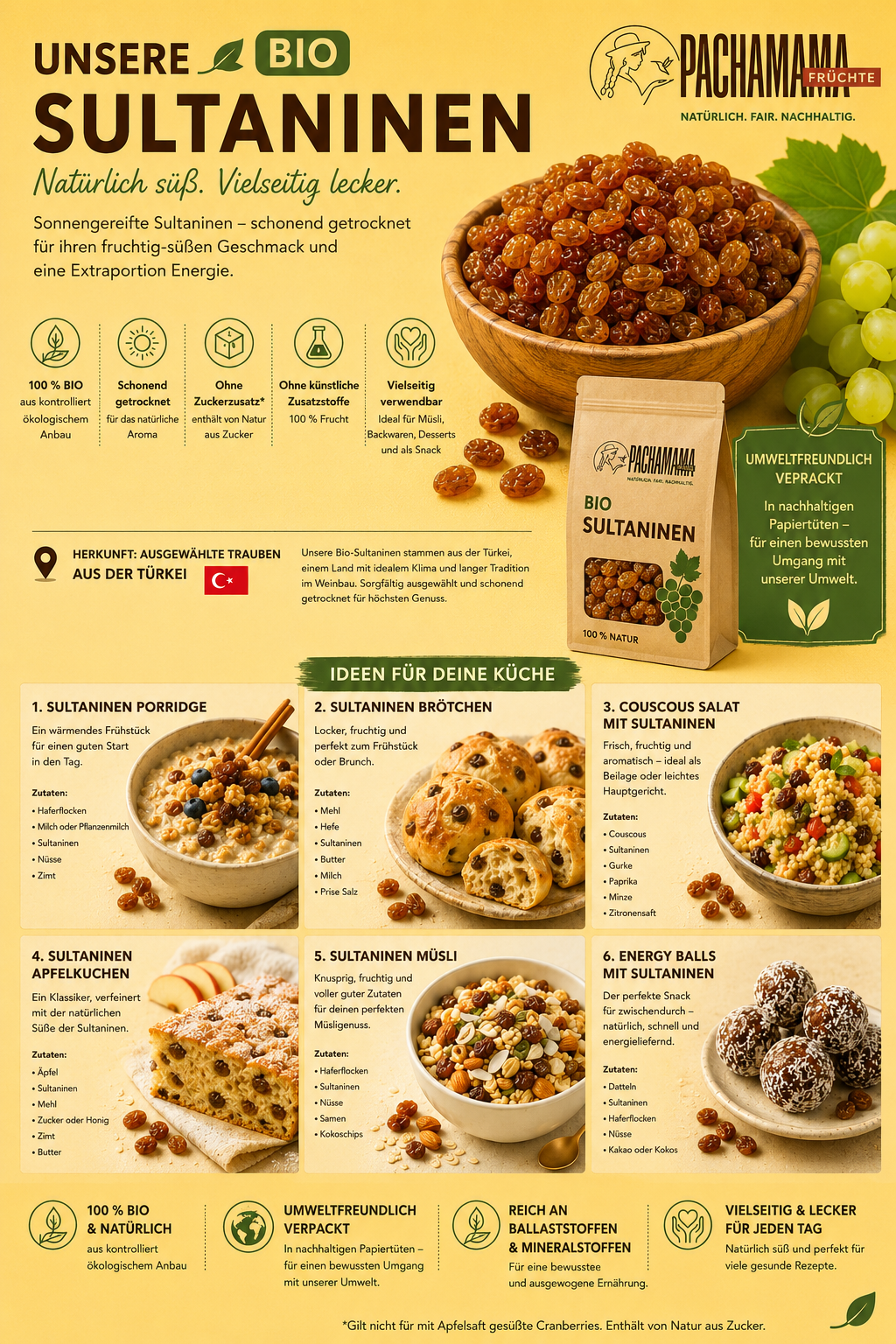 Organic sultanas from Turkey
