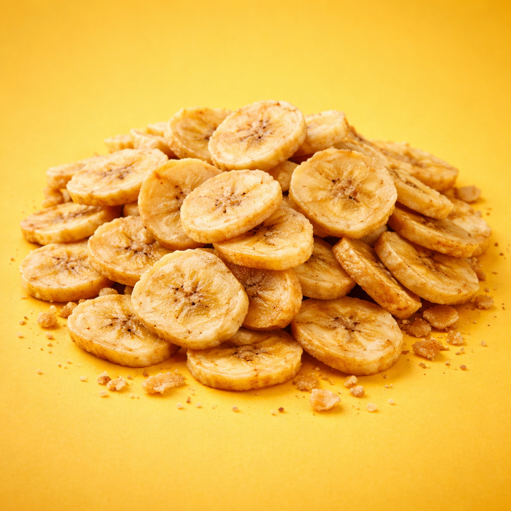 Knusprige Bio Bananenchips ohne Zucker – getrocknete Bananenscheiben Snack