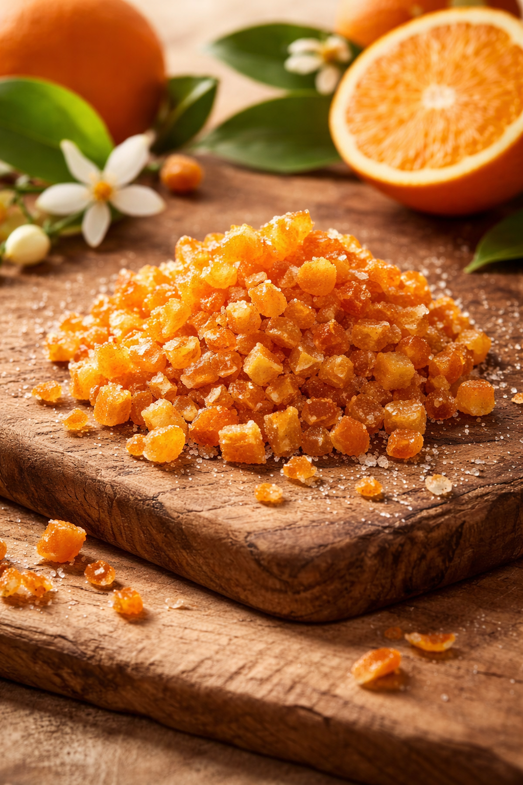 Bio Orangeat 6 mm Würfel – kandierte Orangenschale für Kuchen und Stollen