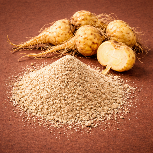 Bio Maca Pulver gelb mit Wurzel – natürliches Superfood aus Peru für Energie und tägliche Vitalität